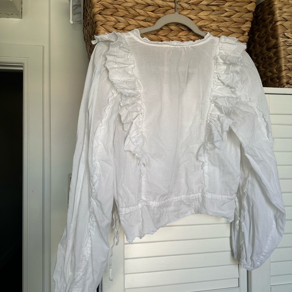 White Ruffle Blouse - Picture 4 of 5